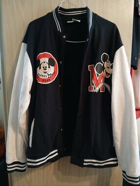 Disney 100 Mickey Mouse Club Varsity Jacket Mens Size 2XL Black White